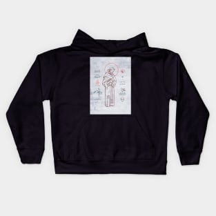 Saint Francis of Asis and christian symbols illustration Kids Hoodie